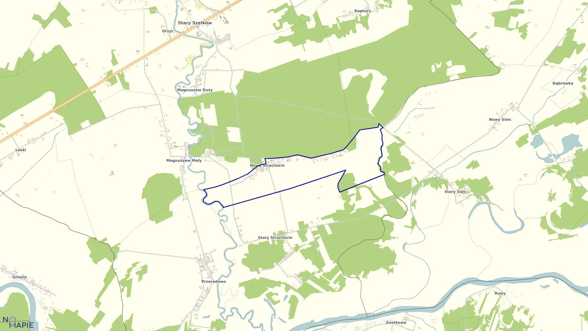 Mapa obrębu NOWY STRACHOCIN w gminie szelków